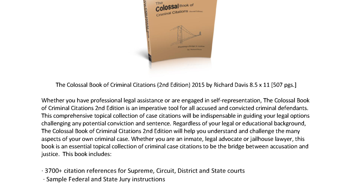 The Colossal Book of Criminal Citations Indiegogo