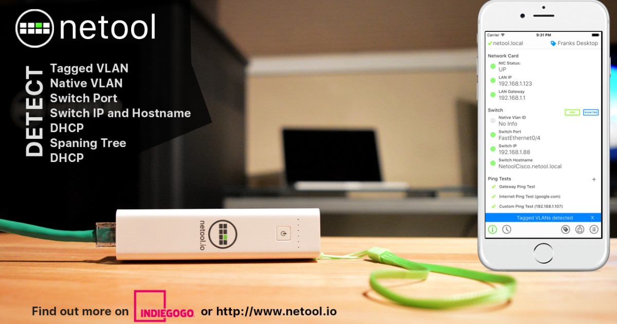Netool Pocket sized network tester and analyzer. Indiegogo