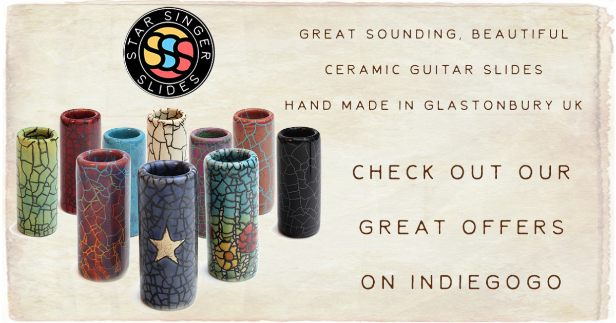 Musical Small Blue Lagoon Ceramic Guitar Slide Slides