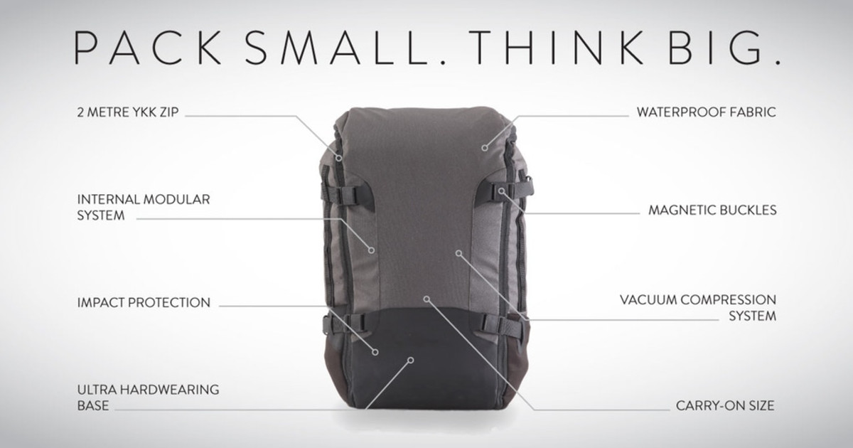 GoBag The Vacuum Compressible Carry on Backpack Indiegogo