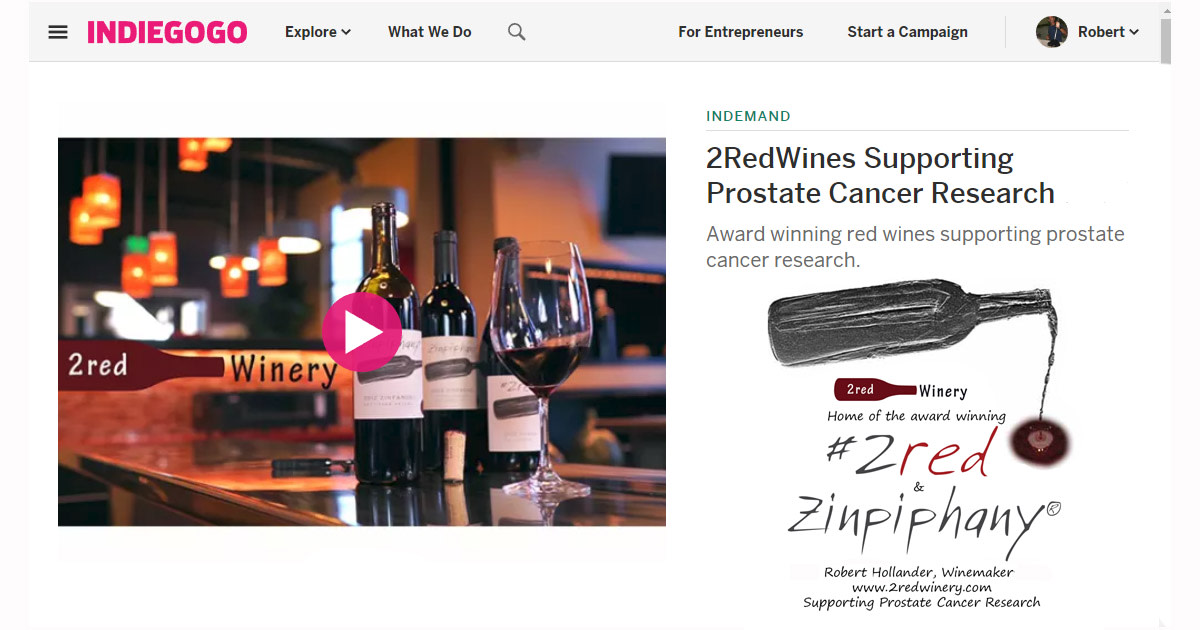 WINE for a CAUSE Prostate Cancer Research Indiegogo