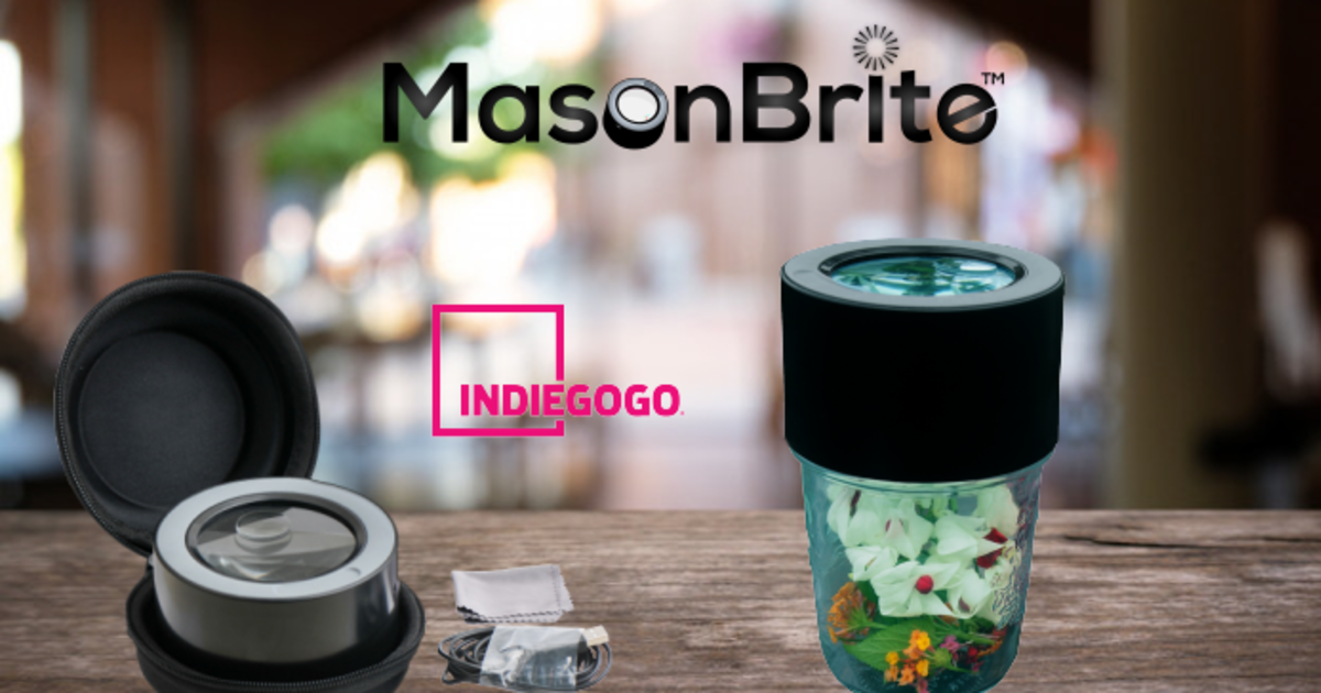 MasonBrite Airtight LED Magnifying Mason Jar Lid Indiegogo