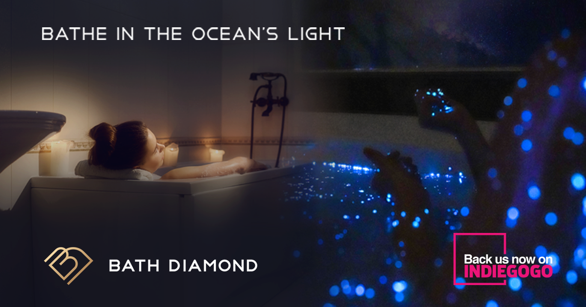 Bath Diamond Bath Bomb with Natural Glow Crystals Indiegogo