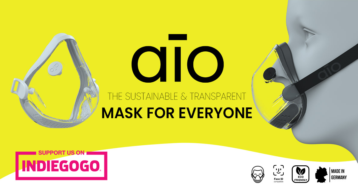 AIO Transparent Mask Sustainably Made in Germany Indiegogo