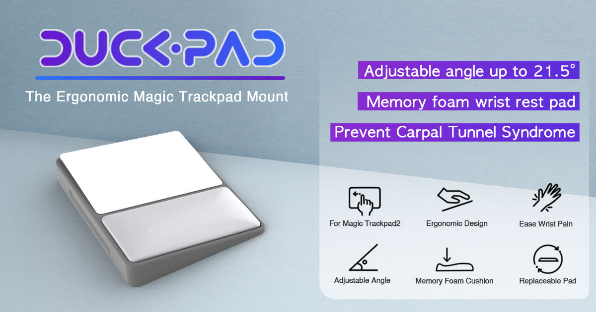 Duckpad 2.0 : The Ergonomic Magic Trackpad Mount | Indiegogo