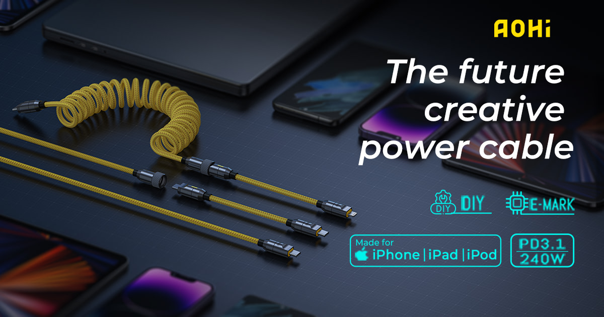 AOHi Custom Length USB Cable Set For Fast Charging Indiegogo