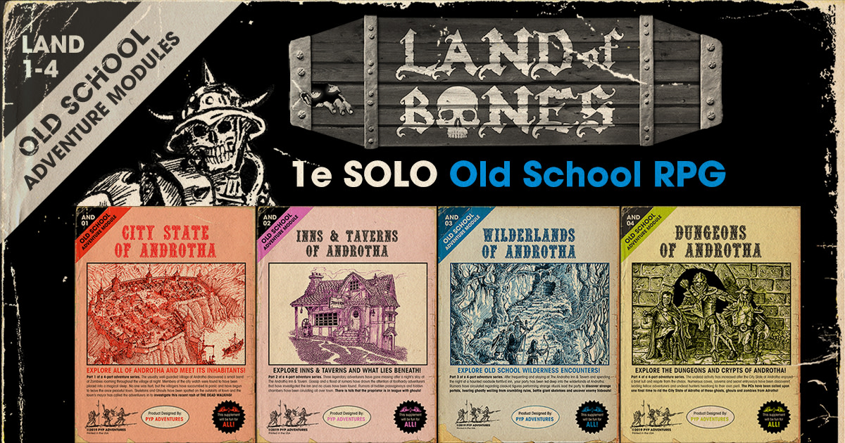 LAND OF BONES 1e SOLO Fantasy RPG 700 Pages