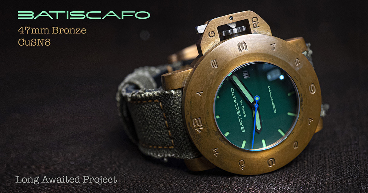 BATISCAFO Zero47 Bronze Diving Watch 47mm 20Bar Indiegogo