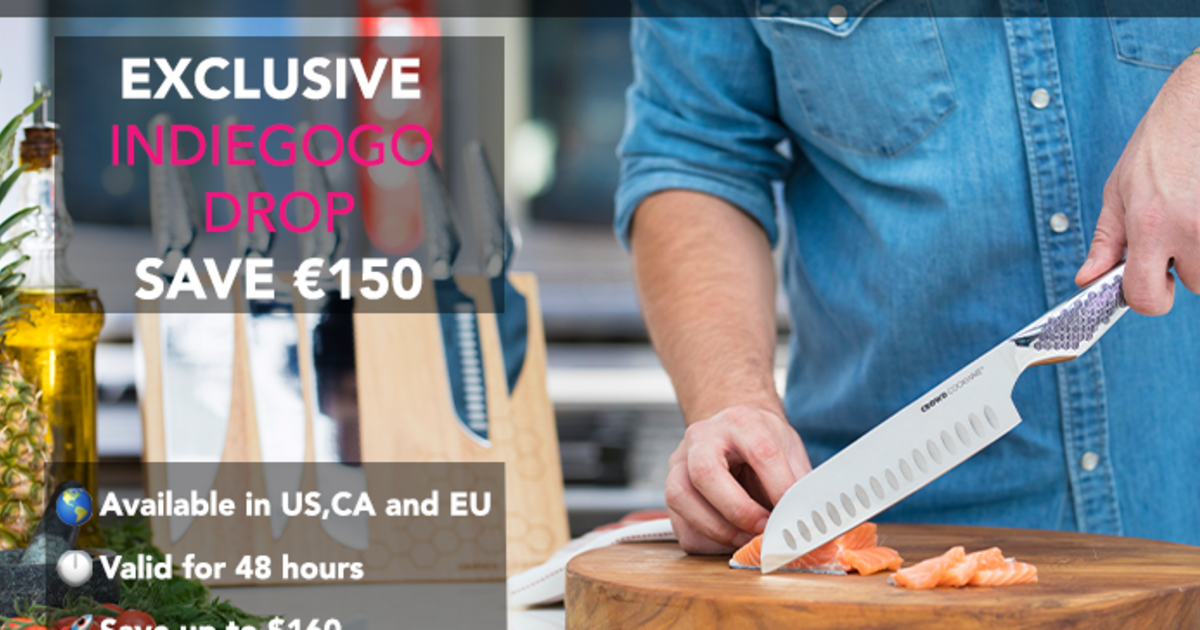 6 knives, designed with backers & Michelin chefs Indiegogo