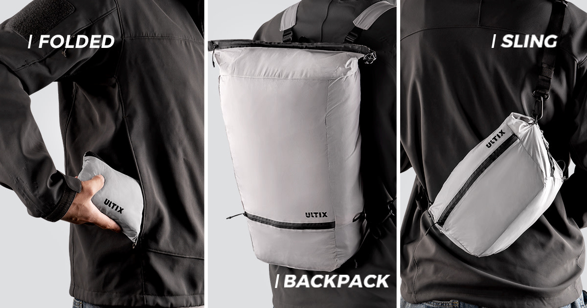 SuperPack: Folded. Backpack. Sling. Transform & Go