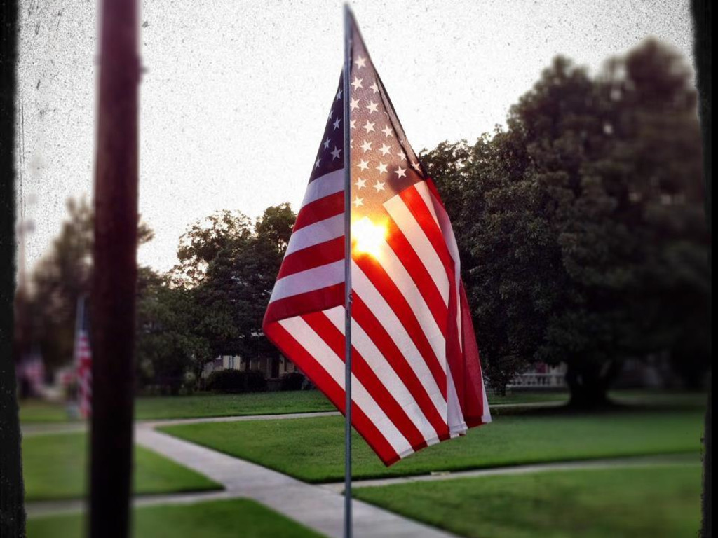 Patriotic Flag Display in Greenville, TX for 4th of July. Indiegogo