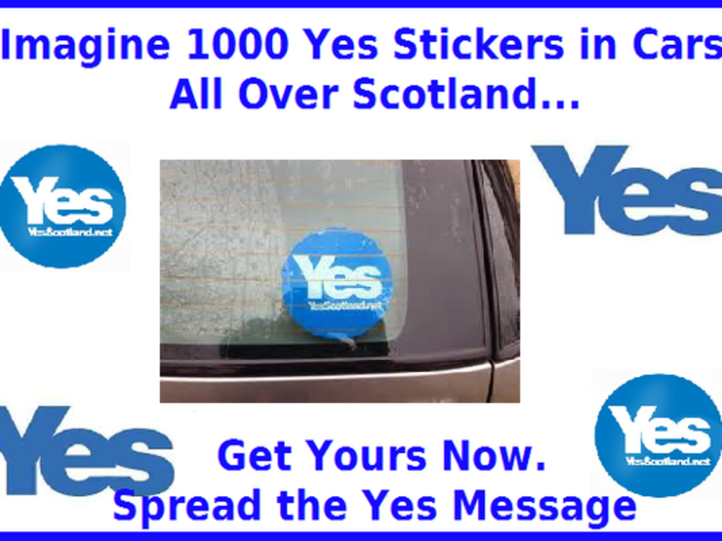 1000 Car Stickers For YES Indiegogo