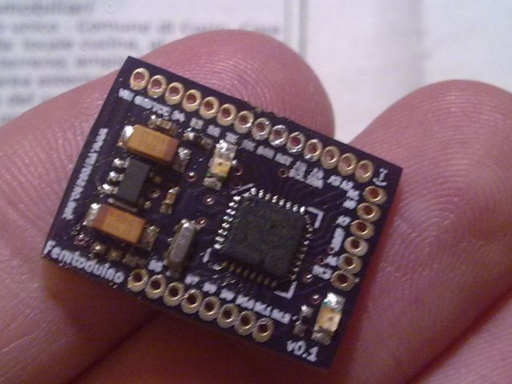 Femtoduino production: smallest Arduino compatible board | Indiegogo