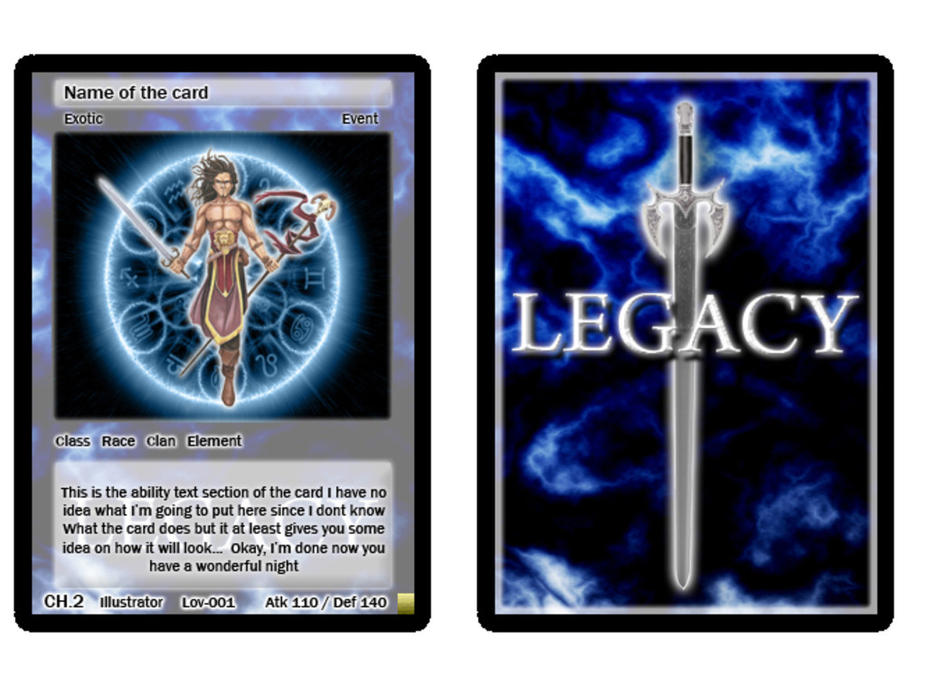 LEGACY TCG Trading Card Game Indiegogo
