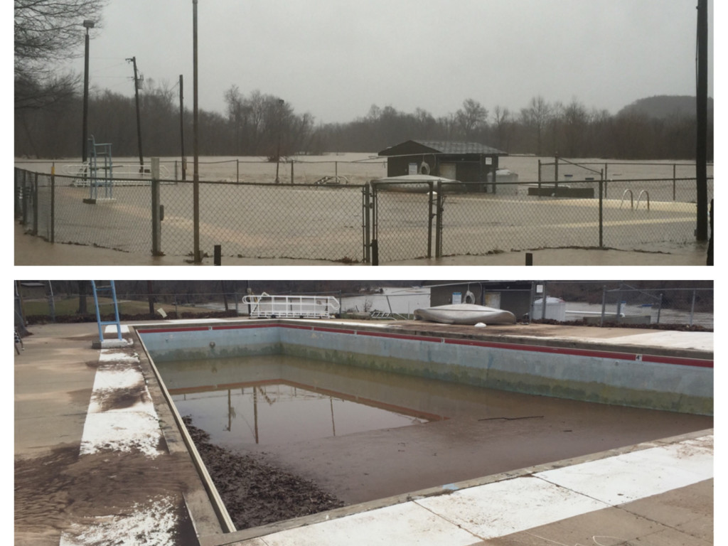 pool and yacht club flooding