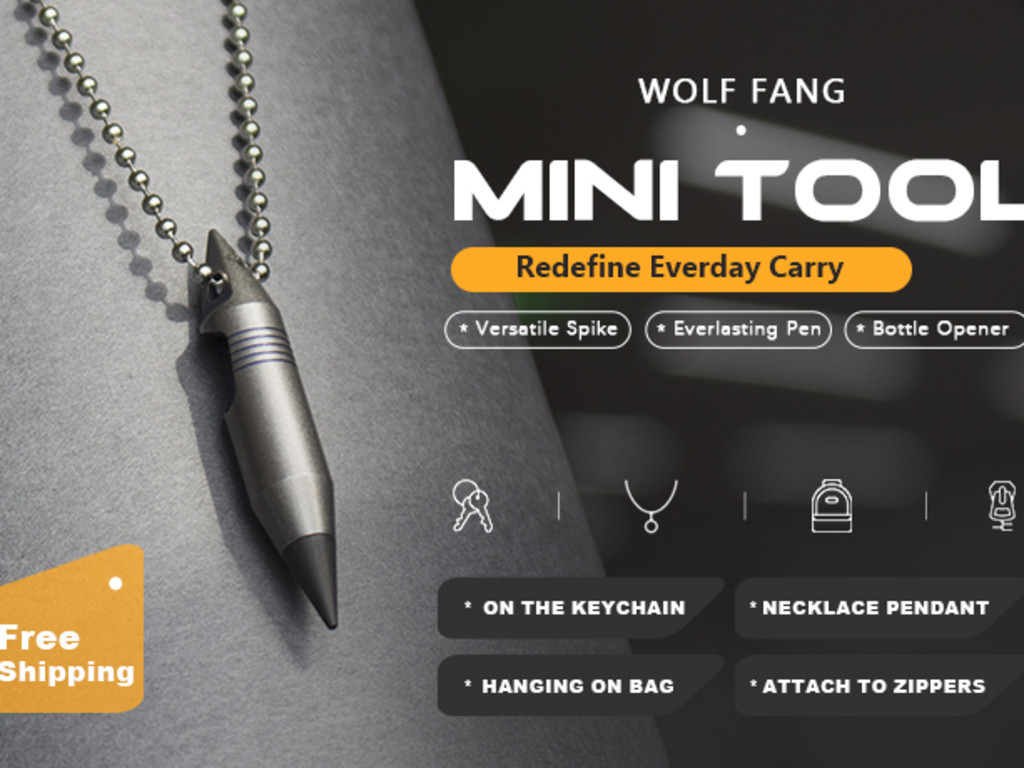 The Wolf Fang Titanium EDC Keychain Multitool Indiegogo