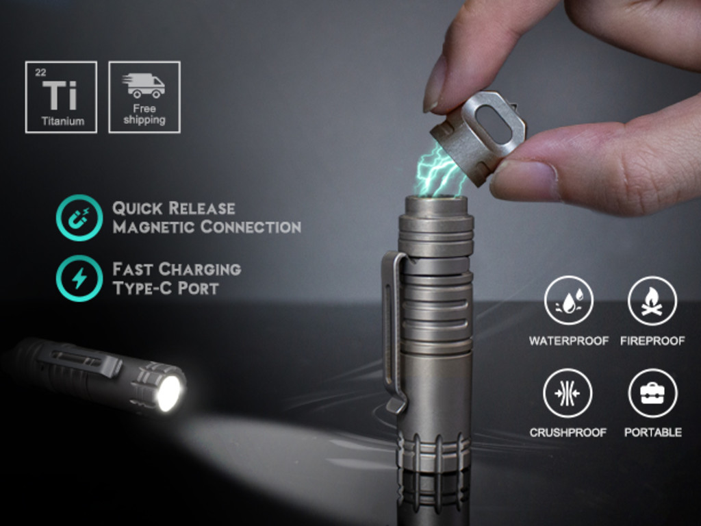 Titanium Rechargeable Quick Release Flashlight