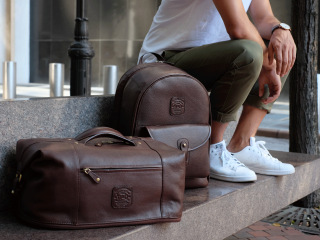 leather gym backpack