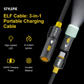 ELF Cable: 3-in-1 Portable Charging Cable