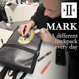 Mark, a different backpack every day