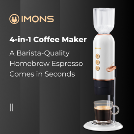 IMONS Mini 4-In-1 Quick Hot Espresso Machine