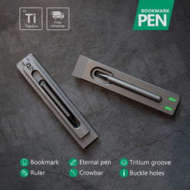 The BookBond Pen -- Titanium Multitool Bookmark