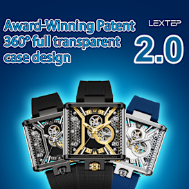 LEXTEP 360 full transparent case design watch 2.0