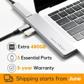 MINIX:4-IN-1 USB-C Multiport 480GB SSD Storage Hub