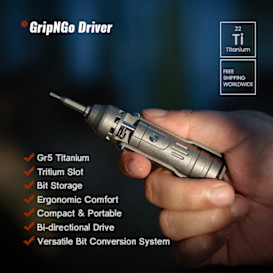 GripNGo Driver:Titanium EDC Ratchet Screwdriver