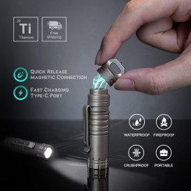 Titanium Rechargeable Quick Release Flashlight