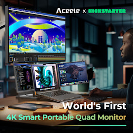 ACEELE: World First 4K Smart Portable Quad Monitor