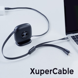 100W 3-in-1 Retractable & Rotatable Charging Cable