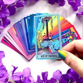Adventure Cat Transparent Tarot Deck & Enamel Pins