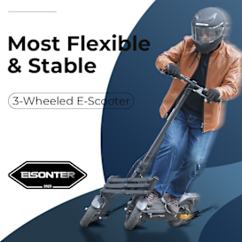 Most Flexible & Stable 3-Wheeled E-Scooter