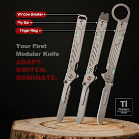 M-TiFlip:Ti EDC Flipper Knife with Modular Ends