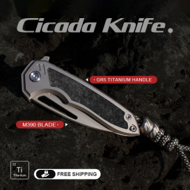 The Cicada Knife: Ti Handle with M390 Blade Knife