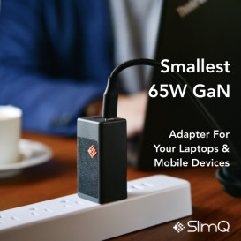 SlimQ: World's Smallest 65W GaN Adapter