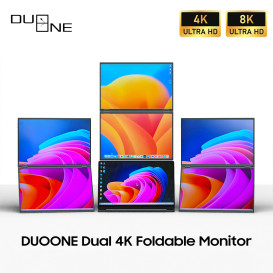 DUOONE 8K & 4K Duo-Monitor 16'-22.8' with SmartKVM