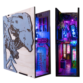 Cyberpunk Mini Alley - Bookshelf Insert, Booknook
