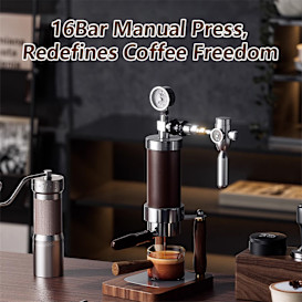 16Bar Manual Press, Redefines Coffee Freedom