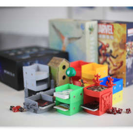 Multi-functional modular card-token holding box