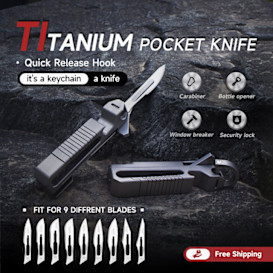 The Bladeclip: Titanium Pocket Knife&Keychain