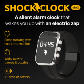 SHOCK CLOCK MAX: Alarm clock that SHOCKS you awake