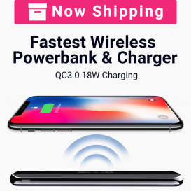 Quic-4x Faster Wireless PowerBank &Charger 18W QC3