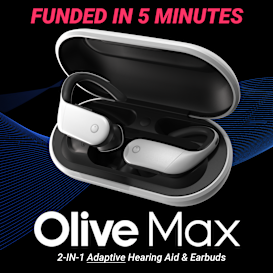 Olive Max: 2-in-1 Adaptive Hearing Aid & Earbuds