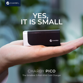 Charby Pico: The Smallest 3-Port 65W GaN Charger
