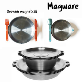 Magware 2.0- Magnetic Bowls, Plates & Cutlery Sets