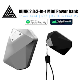 RUNK2.0:Mini Power bank-Find My-NFC-3-IN-1