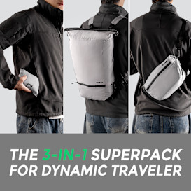 SuperPack: Folded. Backpack. Sling. Transform & Go