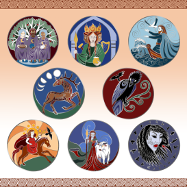 Treasures of Celtic Myth Enamel Pendants & Pins